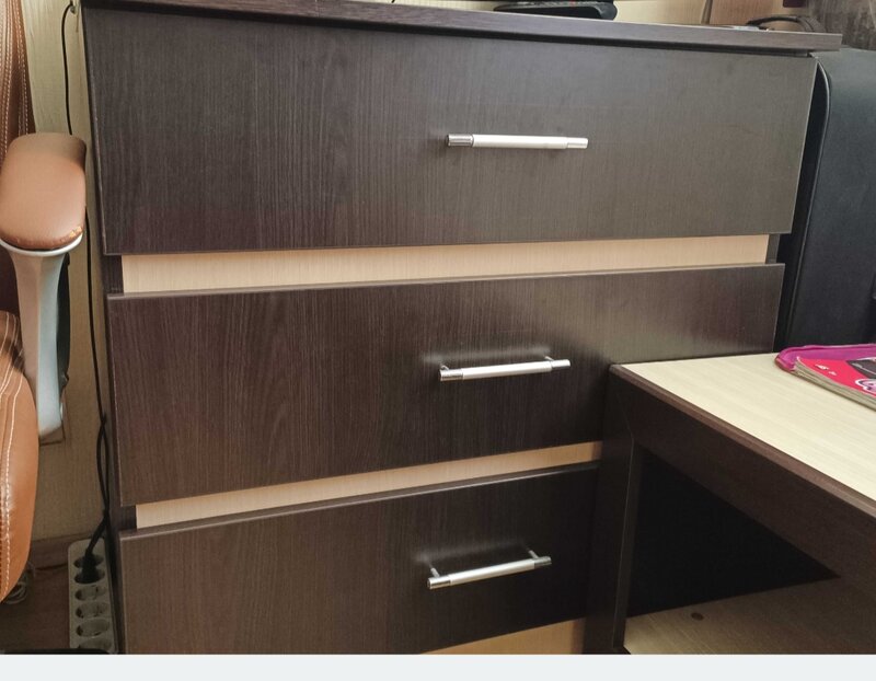Vand dormitor colt Wenge/Oak si comoda